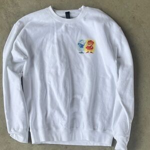 White Graphic Kids Sweater
